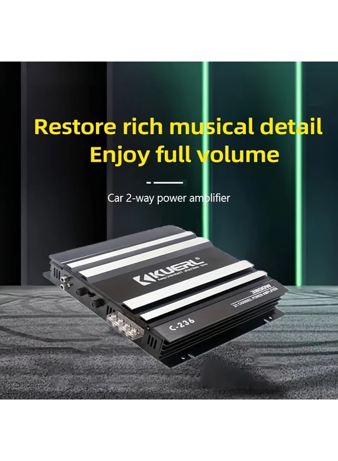 C236 3800W مكبر صوت عالي الطاقة للسيارة 2 قناة فئة AB مدمج للوفر - Image 5